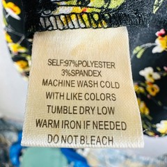 Just Found Womans Dress 3X Dress Long Sleeve Black Floral Baby Doll Smocked