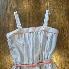 Vintage Tabby Of California Blue And Red Chambray Style Dress Size 10