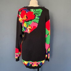 Vintage 1980s Mondi Intarsia Sweater West Germany | Size M | 90s Tunic