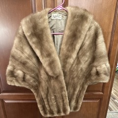 Vintage 1950s 1960s Mink Fur Capelet Shawl Stole Women’s Brown Wrap