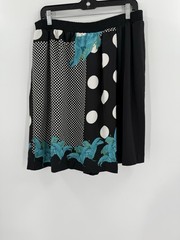 Adorable Vintage JORDANA Black Floral Skort XLARGE “18” (31″ X 22″Unstretched)