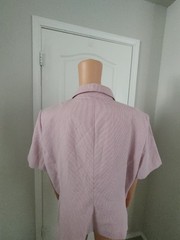 Vintage Bow Cottagecore Feminine Twee Pink Striped Jacket Women’s Size 16 -DP19