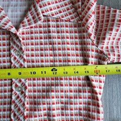 Vintage 70s Button Down Polyester Collared Marcia Brady Shirt Size 8/Small
