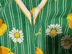 Vintage 60s 70s Komar house dress Floral USA made Patio Hostess Retro Summer