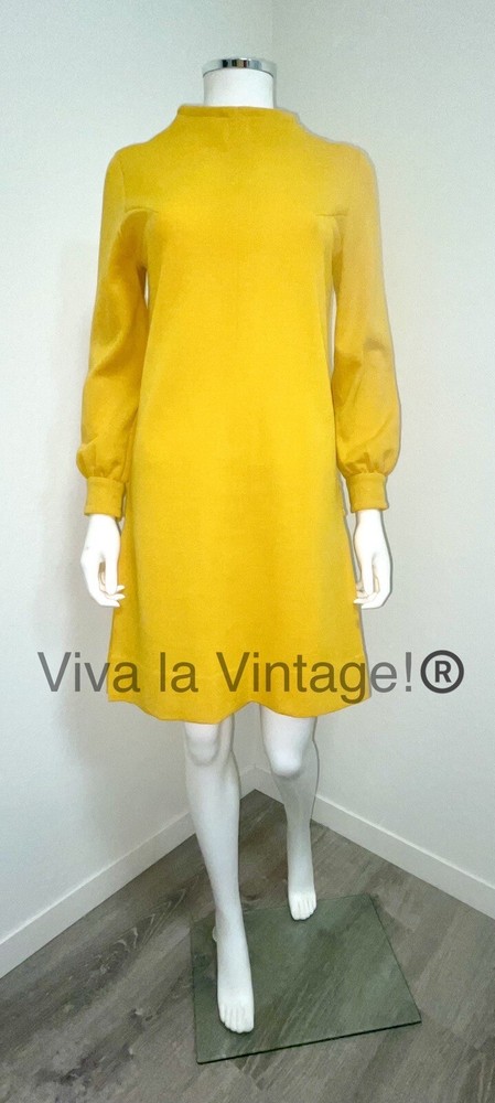 60s Vintage JOHNATHAN LOGAN mod mcm Knit Designer Dress Fabulous Color!