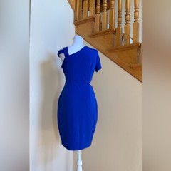 Women’s Dress Plus Size S, XXL Blue One Shoulder Midriff Bodycon Party Cocktail