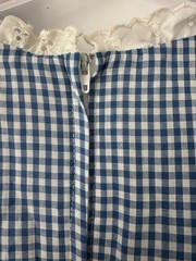 VTG 70s Gunne Sax Gingham Maxi Prairie Dress Juliet Sleeves Cottagecore Size 11