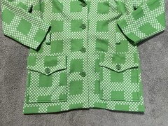 Vintage 70s Montgomery Ward Green Geometric Bell Bottom Leisure Suit Womens S 12