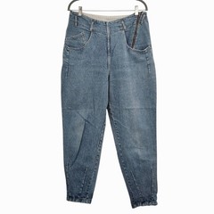 Vintage Unionbay 80s Barrel Leg Jeans Blue Side Zip Baggy Tapered Juniors 13