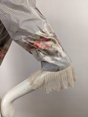 EDWARDIAN STRIPED & OMBRE SILK TAFFETA JACKET W NET SLEEVES 