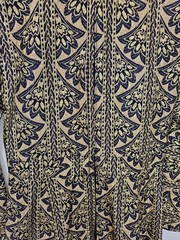 Vintage Gold Floral Brocade Empire Waist Long Dress Blue Purple 32″ Chest Sz S
