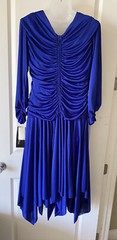 David Rose Vintage Saphire Blue 80s Rushed Dress NWT Deadstock made in USA 14