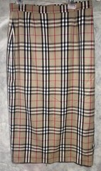 Vintage Burberrys Made In Scotland Nova Check Wool Wrap Kilt Skirt Buckles 14