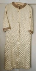Vintage 60s Gold Lamé Robe Quilted Lounge Wear Size 12 Lisanne