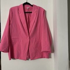 Cato Women’s Hot Pink Suit Blazer 18/20 Shoulder Pads Made In Vietnam Vintage