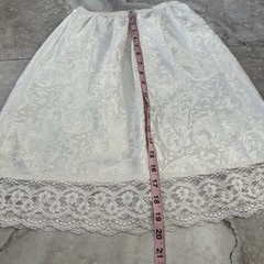 Vintage Deena Half Slip Leaf Pattern Lace Trim Ivory USA Made Size Small