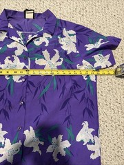 Women’s Hilo Hattie Floral Purple Hawaiian Aloha Shirt, L Large Vintage