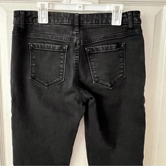 Simple Vera Wang Womens Pants sz 4 Mid-Rise Black Denim Jeans Casual Goth