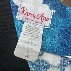 Vintage Karen Ann Hawaii Honeymoon Set His Hers Matching Dress Shirt Blue Floral