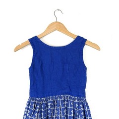 Vtg Original Lanz of Salzberg Wien Innsbruck Austria novelty dress blue SZ 9/10