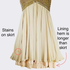 Vintage 50s Fred Perlberg Chiffon Party Dress Sequin Sleeveless Beige Nude READ