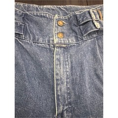 Vintage 70s Brittania Paperbag High Waisted Jeans D Ring Belted Tapered Denim 13