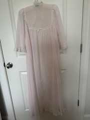 Fantham & Maron London Pink Lace Trim Long Sleeve Nightgown Sz42 Made in Denmark