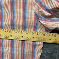 VTG Metallic Plaid Lace Peter Pan Collar Blouse Sz L Cottagecore Western Retro