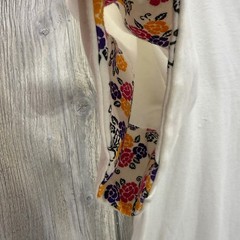 Vintage Wentworth Gallery White Pink Floral Trim T-Shirt Made in USA Size 40 LXL