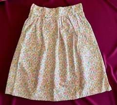 Vintage 1950s-60s Floral A-Line Skirt Metal Zip 25W 23L No Tag, Size Small