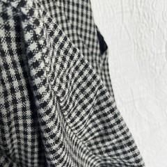 Vintage Wool Gingham Plaid Jumper Dress Pinafore Black Grey Homemade Pullover M