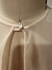 Vtg 60s Henson Kickernick Peachy Pink Sheer Chiffon Lace Peignoir Accent Robe S