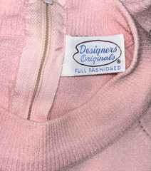 VTG Designers Originals Women Size L Short Sleeve Pink Knit Top Back Zip Closure