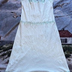 Vintage Pale Blue Lace Trim Slip Dress