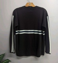 Vintage Union Bay Brown Striped Acrylic Pullover Sweater Blouse Size S/M
