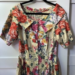 Vintage rene derhy, S, floral print women’s dress