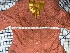 VTG Homemade Jacket Deep Apricot Color With Lining. With A Button Up A Line Cut.