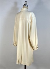 Vintage 1980’s Ivory wool crepe oversize shirt dress by SANDRA OW-WING for NR1