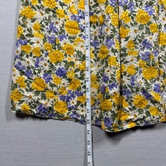 Vintage Maggy London Dress Womens 6 Yellow Button Up Pleated Romantic 80s Silk