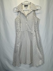 Vintage Pinup Rockabilly 50s 60s Sleeveless Dress Size 12 Polka Dot Tattoo Retro
