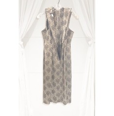Vintage Harold’s Keyhole Cheongsam Chrysanthemum Damask Cocktail Dress