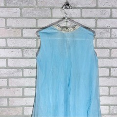 Vintage 60’s Van Raalte Ice Blue Chiffon Peignoir Lace Trim Coquette Size M