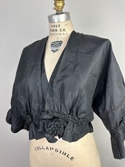 Antique Victorian dress bodice Silk Black Mourning Victorian Era