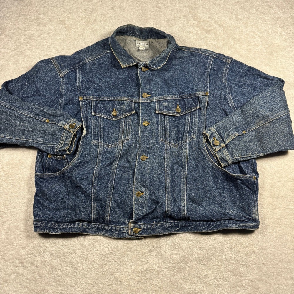 Venezia Sportswear Vintage Denim Trucker Jacket Blue Made in USA 26/28 3376-49