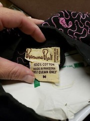 Ramona Rull Dress Pakistan Ethnic Boho Mirror Work Pink & Black Vintage