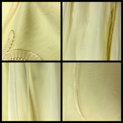 Vintage 50s Pastel Yellow Prom Dress Ball Gown XS Formal Cupcake Flaws 24″ Waist
