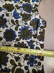 Vintage 1960s SUE BRETT Blue Green Floral Paisley Top.