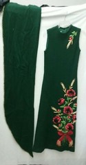 1960s VTG Mr. Blackwell Rare Custom Floral EmbroiDered Dress w / Shawl
