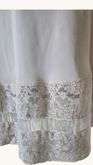 Plus size Vintage 1940s Pink Satin Rayon Slip Bias Cut Lace bodice tagged Sz 48