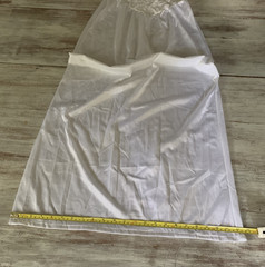 Vtg White Nylon Stretch Lace Nightgown Long Plunge Bridal Goddess Lady Ronte M